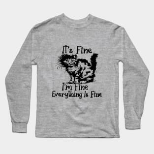 wet cat funny sarcastic slogan Long Sleeve T-Shirt